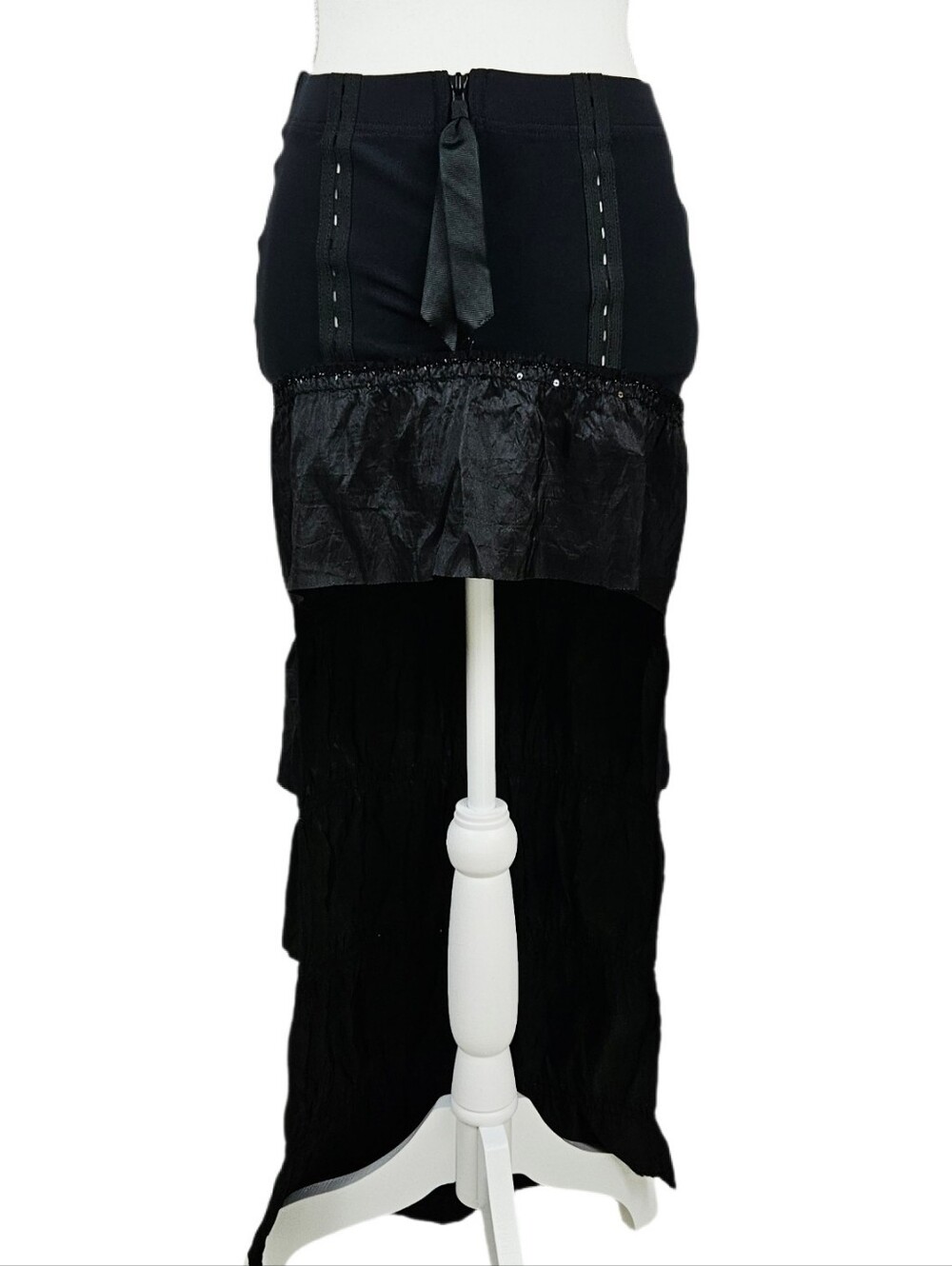 Catherine Coatney Skirt High Low Bustle Steampunk Fetish Dom Goth Avant Garde M